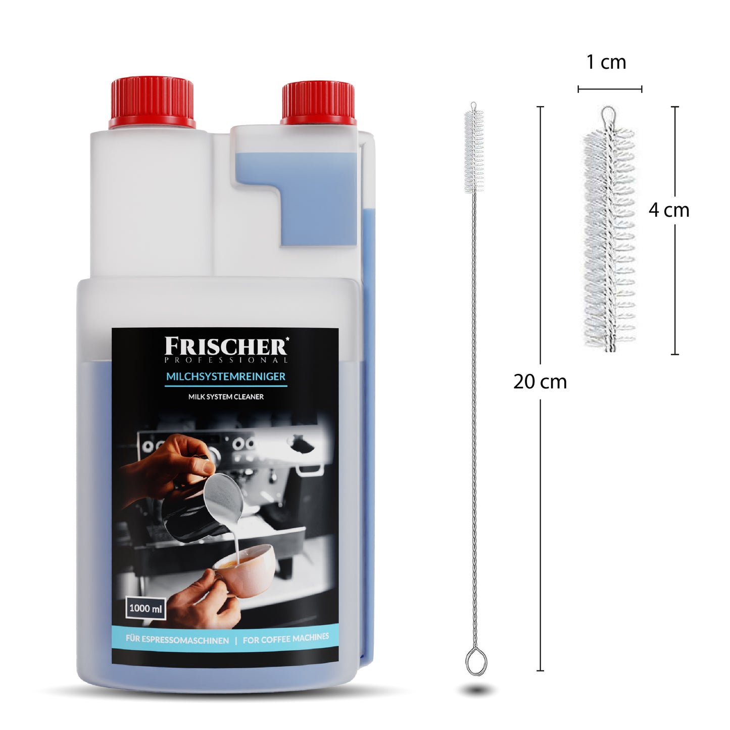Płyn + szczoteczka do czyszczenia systemów mlecznych, 1000 ml