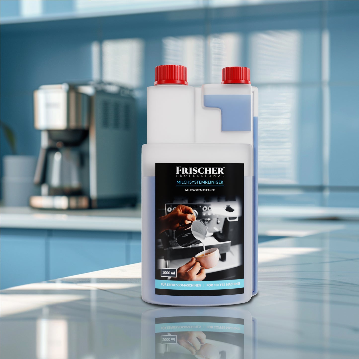 Płyn + szczoteczka do czyszczenia systemów mlecznych, 1000 ml