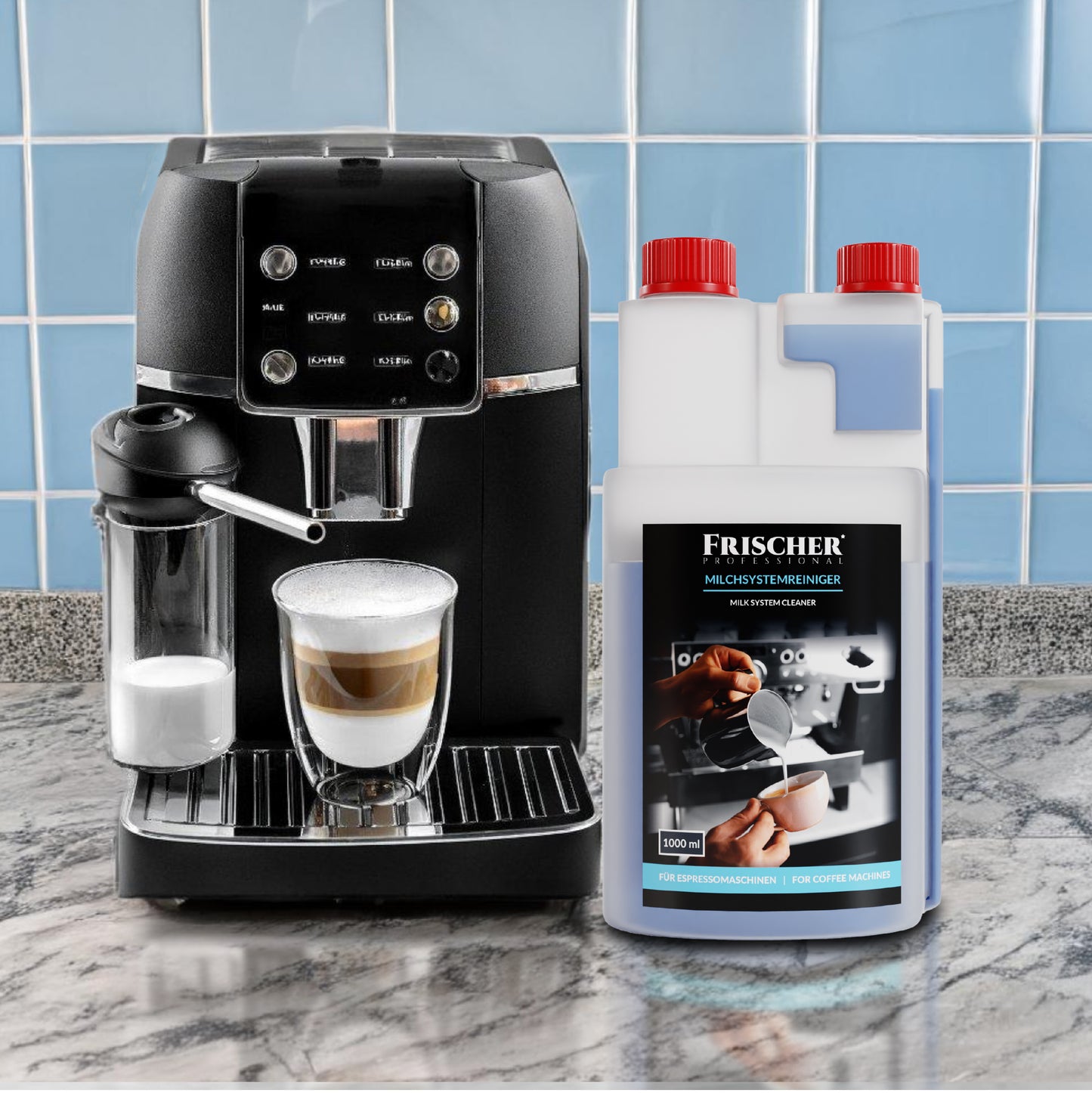 Płyn + szczoteczka do czyszczenia systemów mlecznych, 1000 ml