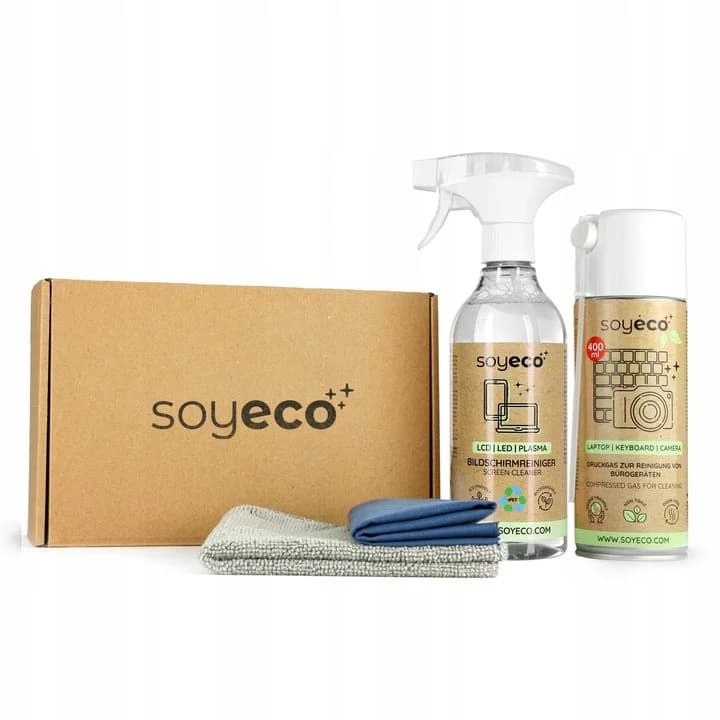 Płyn do czyszczenia ekranów TV i monitorów - 500 ml + sprężone powietrze + mikrofibra - zdjęcie 2