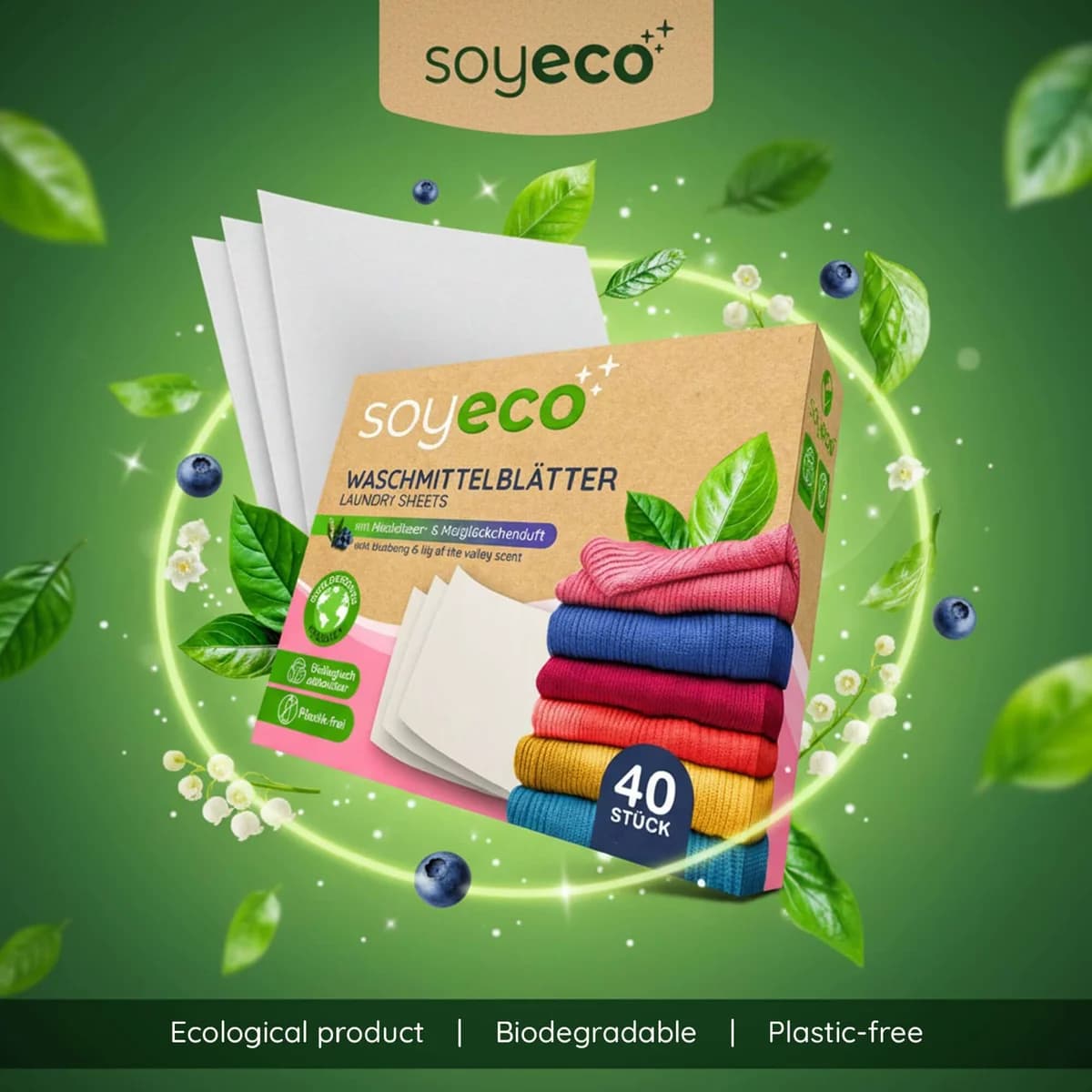 Listki do prania 40 sztuk SoyEco - zdjęcie 2